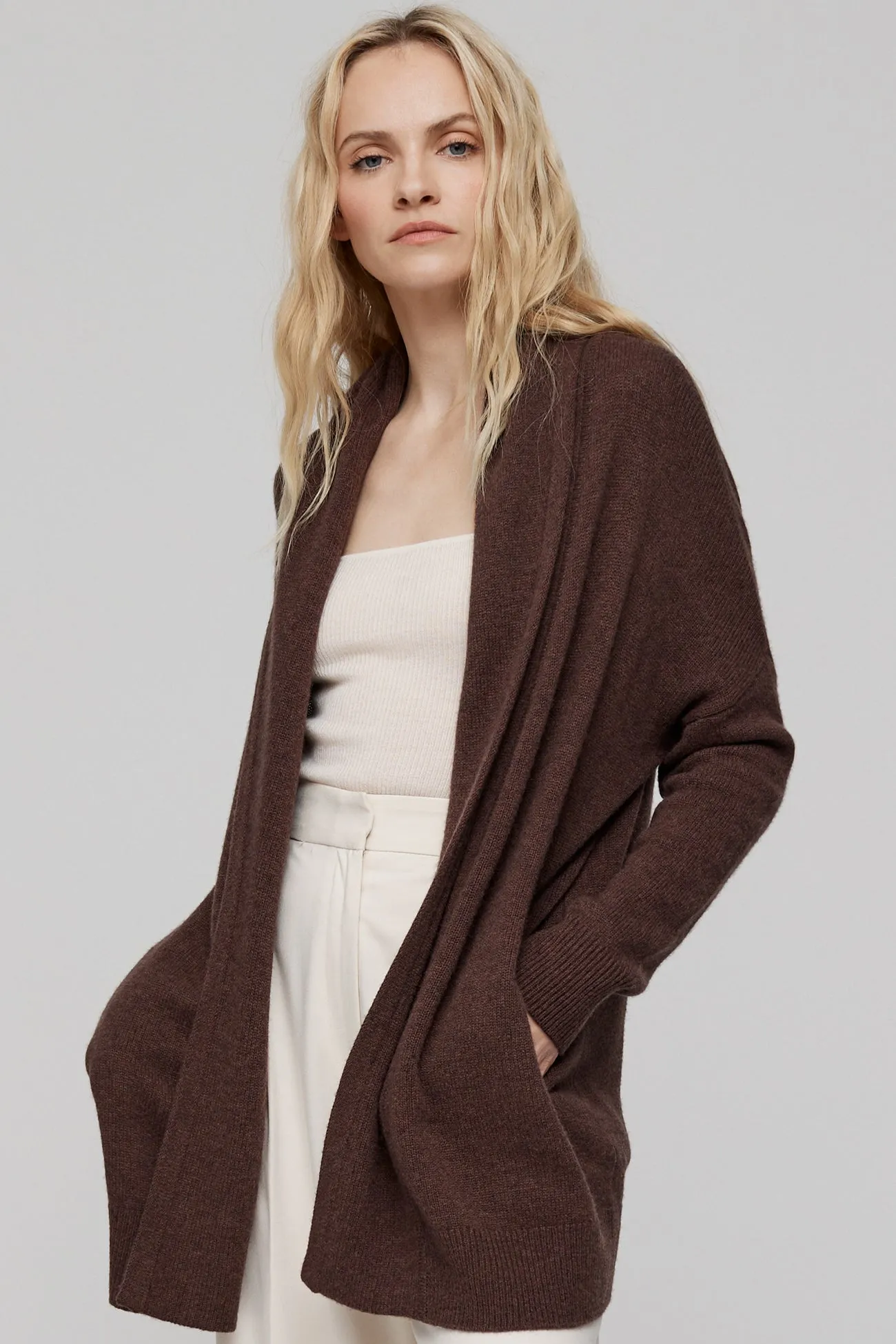 RIVER SHAWL CASHMERE CARDIGAN