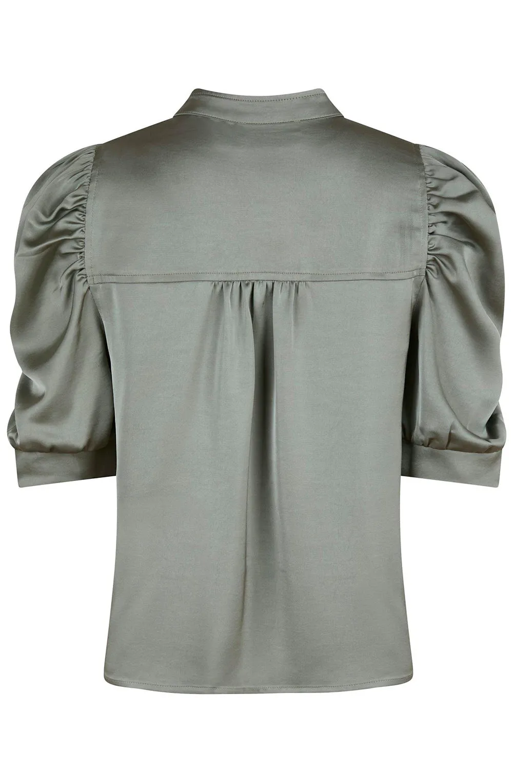 Roella Heavy Sateen Blouse | Smoke Green | Bluse fra Neo Noir