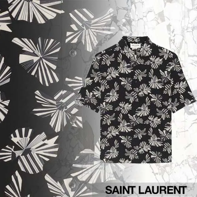 Saint Laurent  |SHIRT IN ORIGAMI PRINT SILK