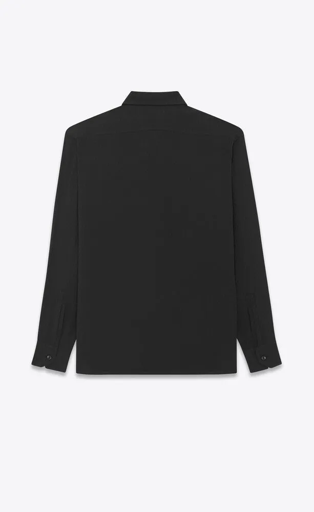 Saint Laurent  |Unisex Silk Street Style Long Sleeves Luxury Shirts