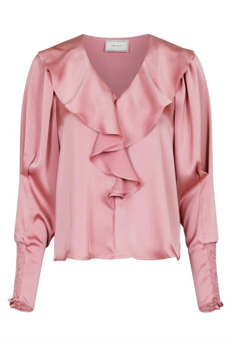 Sandie Sateen Blouse | Light Pink | Bluse fra Neo Noir