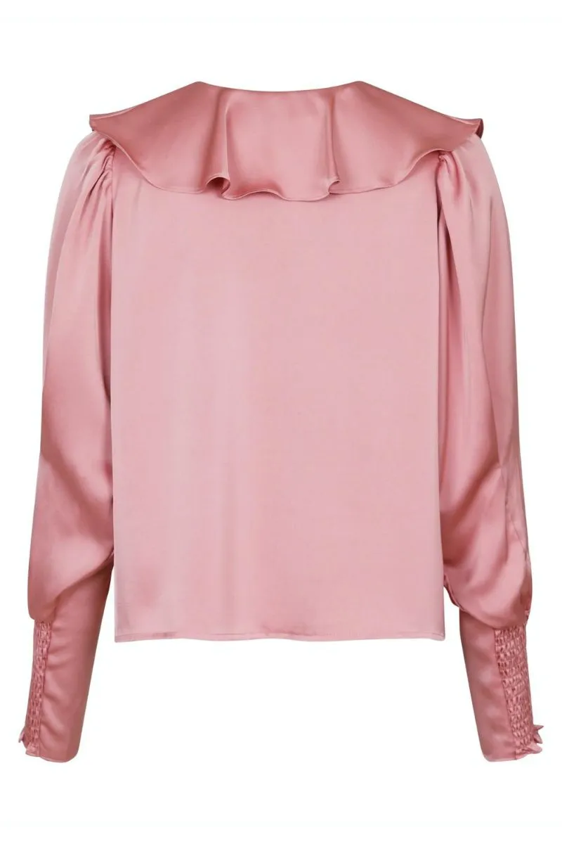 Sandie Sateen Blouse | Light Pink | Bluse fra Neo Noir