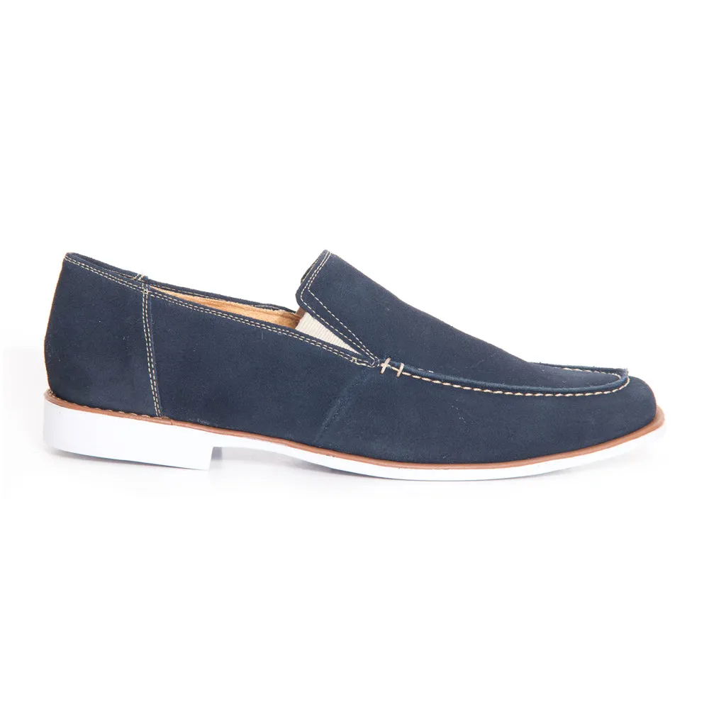 Sandro Moscoloni Men's Double Gore Moccasin Toe Slipon Kevin Navy