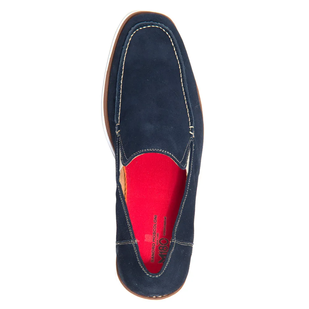 Sandro Moscoloni Men's Double Gore Moccasin Toe Slipon Kevin Navy