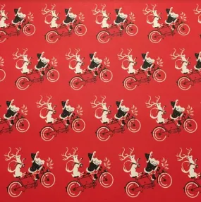 Santa and Rudolph Tandem Bike Wrap Paper Sheet (pick up only)