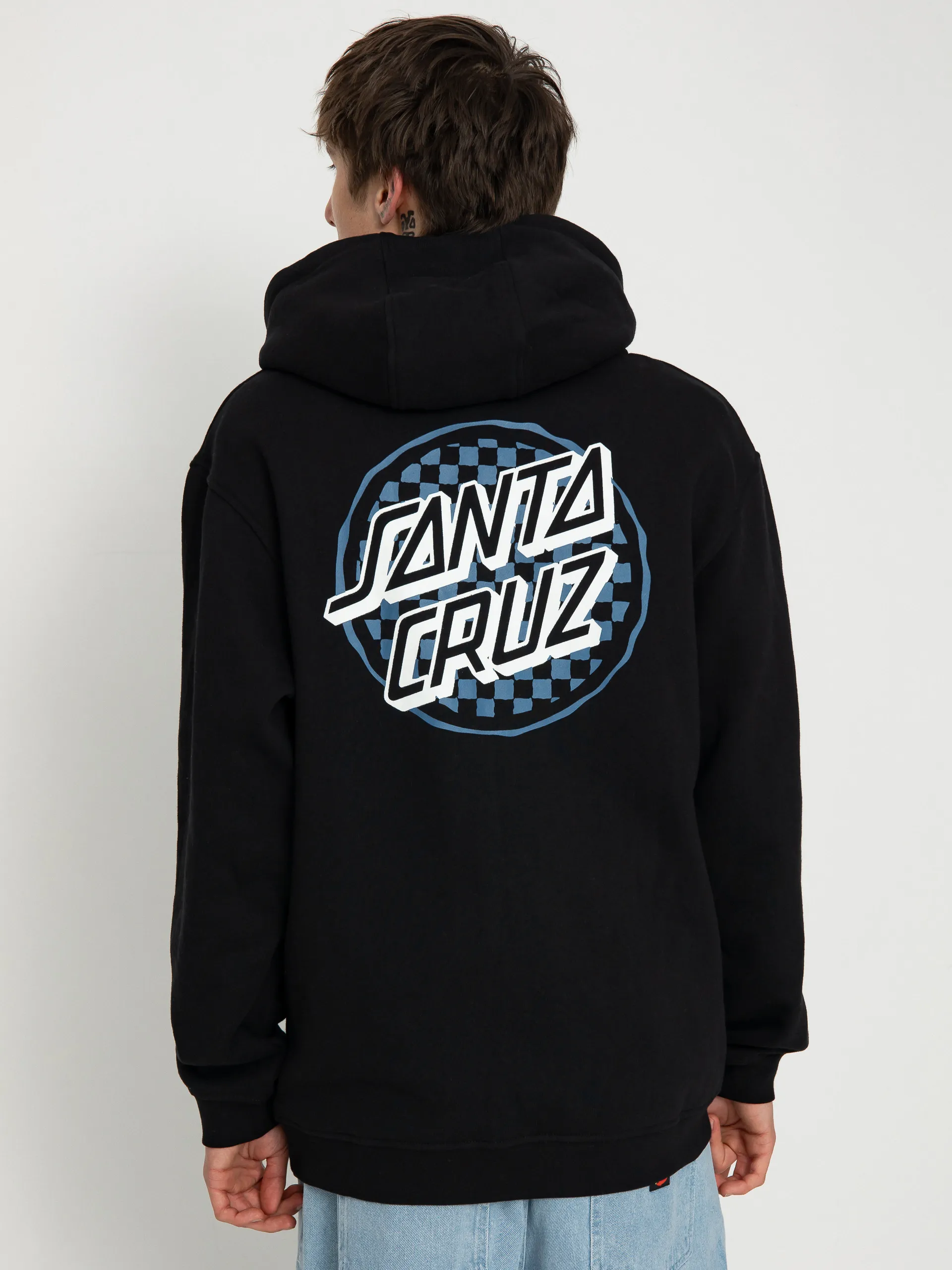 Santa Cruz Breaker Check Opus Dot Zip Sweatshirt (black)