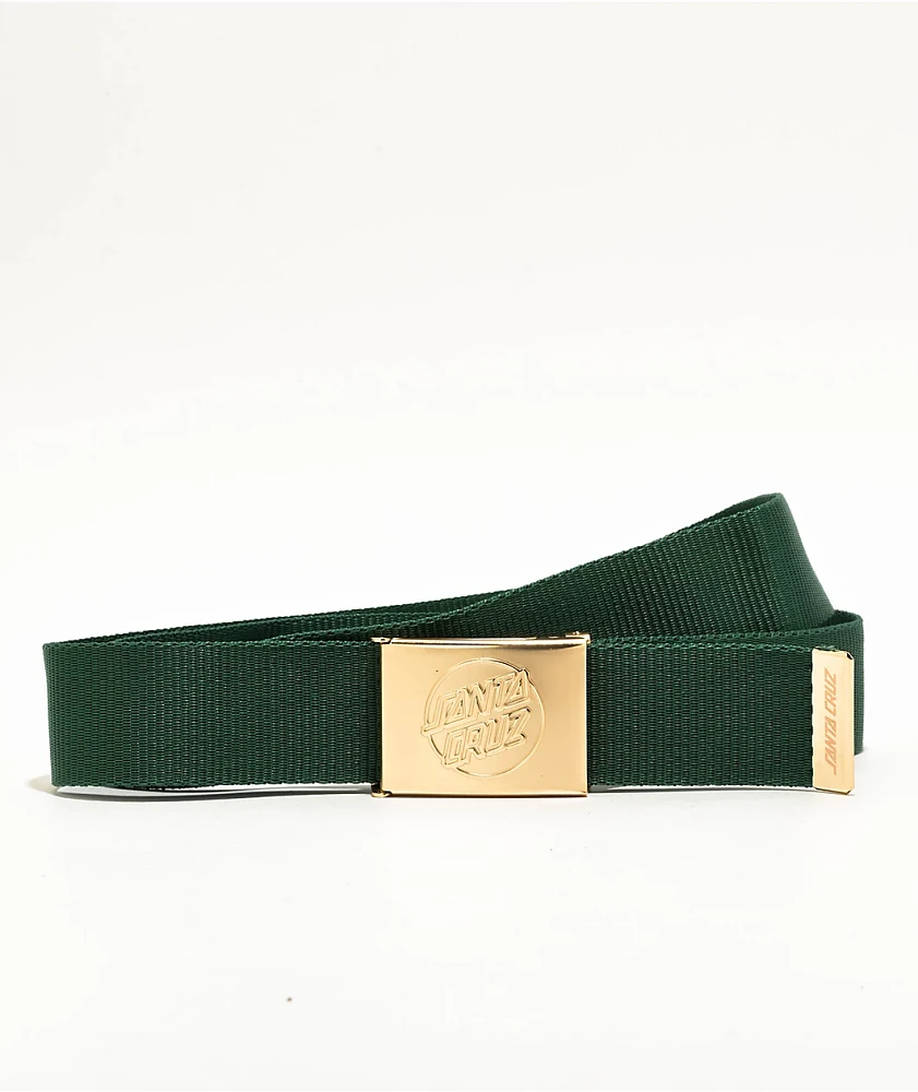 Santa Cruz Opus Dot Gold & Green Web Belt