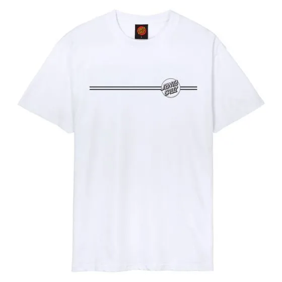 Santa Cruz Opus Dot Stripe Mens T-Shirt - White