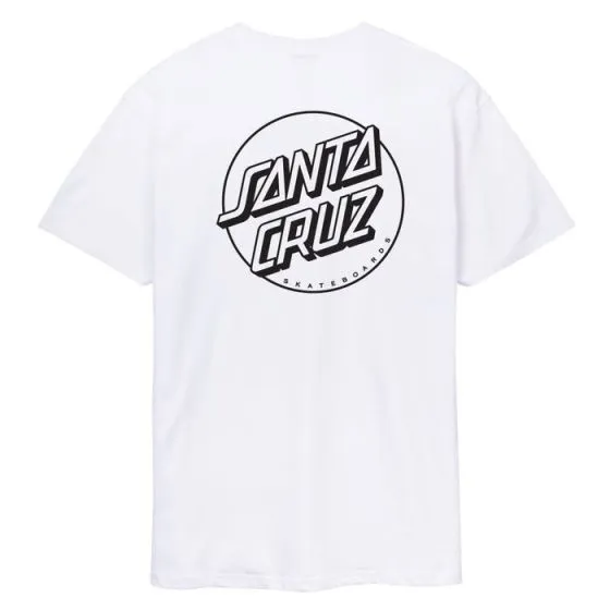 Santa Cruz Opus Dot Stripe Mens T-Shirt - White