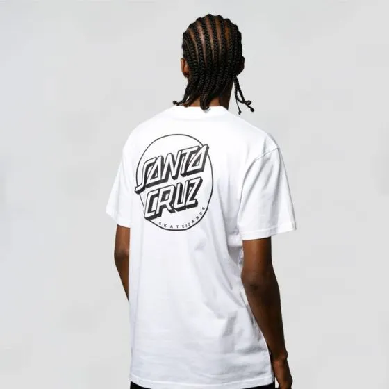 Santa Cruz Opus Dot Stripe Mens T-Shirt - White