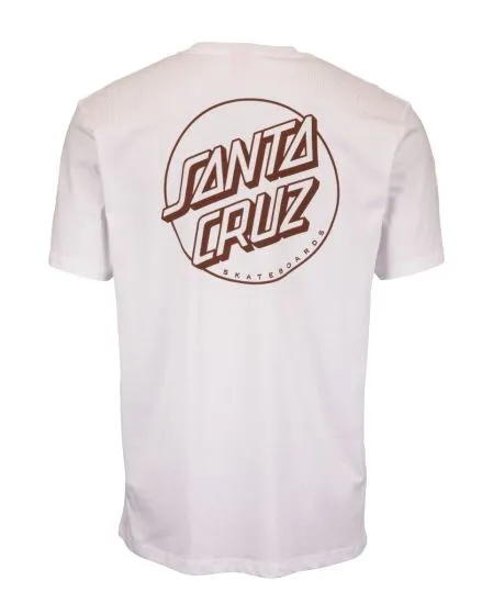 Santa Cruz Opus Dot Stripe Mens T-Shirt - White/Sepia