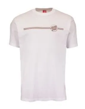 Santa Cruz Opus Dot Stripe Mens T-Shirt - White/Sepia