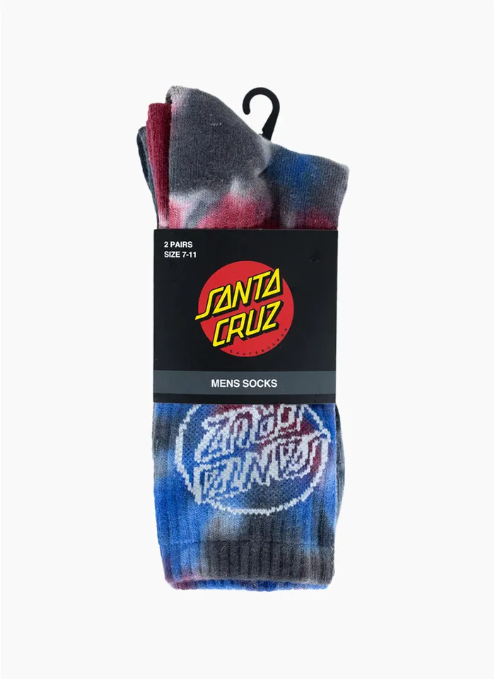 Santa Cruz Opus Dot Tie Dye Crew Sock - 2 Pack