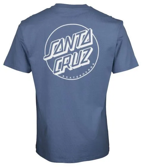 Santa Cruz 'Opus Dot' Stripe Tee - 'Washed Navy'