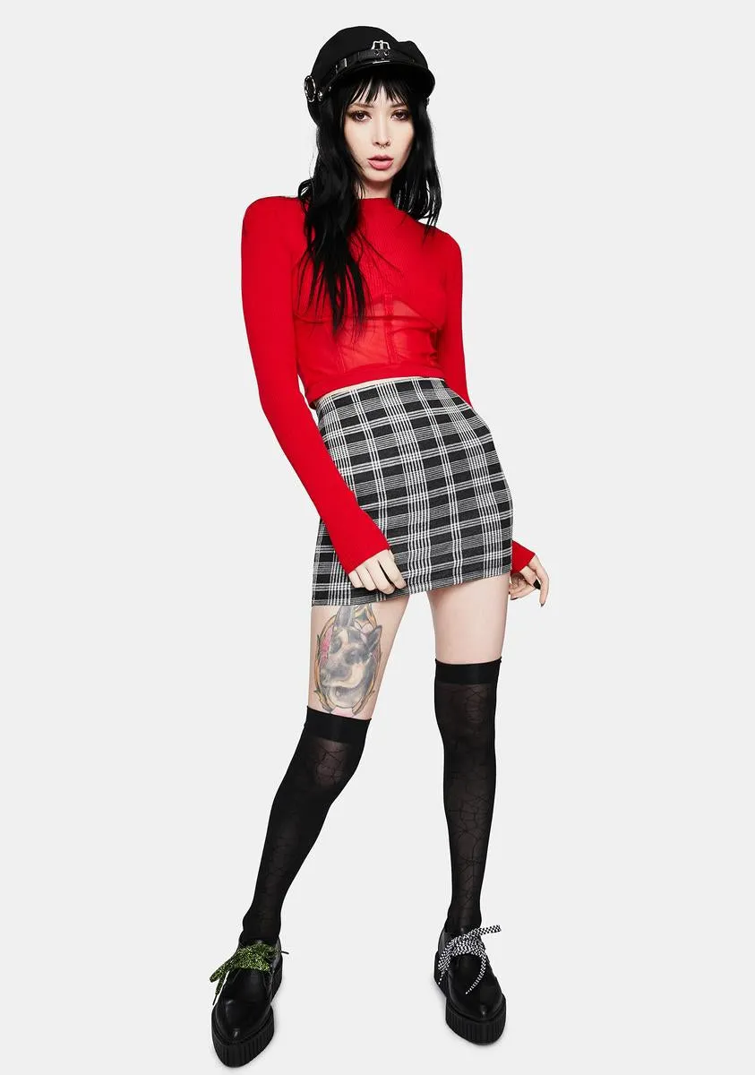 Scarlet High Fashion Mesh Underbust Top-