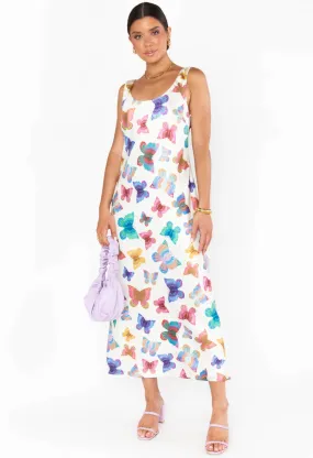 Serenade Slip Dress-Rainbow Butterflies