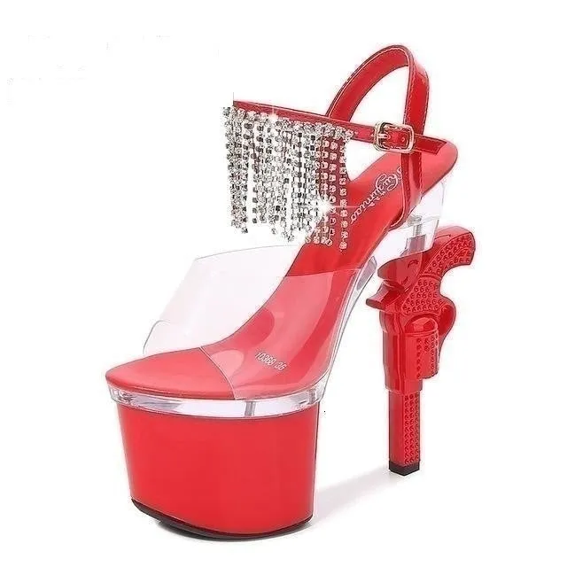 Sexy Patent Leather Platforms Transparent High Heel Women's Catwalk Pumps