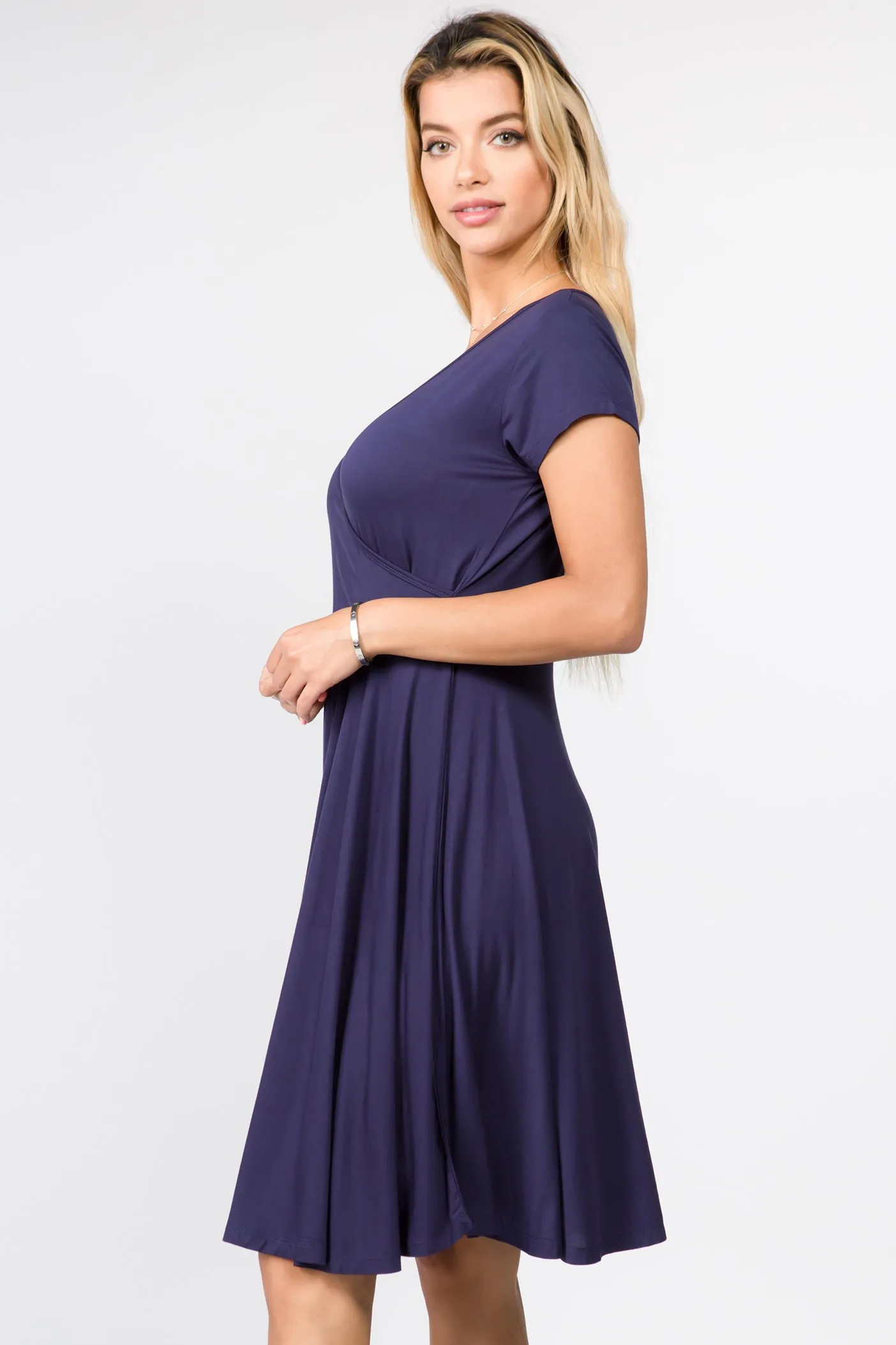 Sexy Surplice Faux Wrap V-Neck Dress