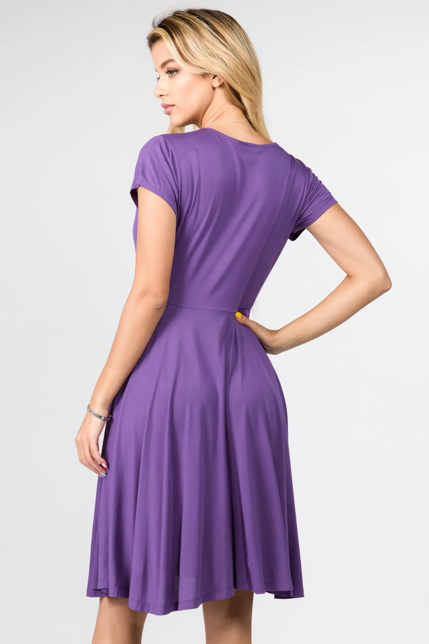 Sexy Surplice Faux Wrap V-Neck Dress