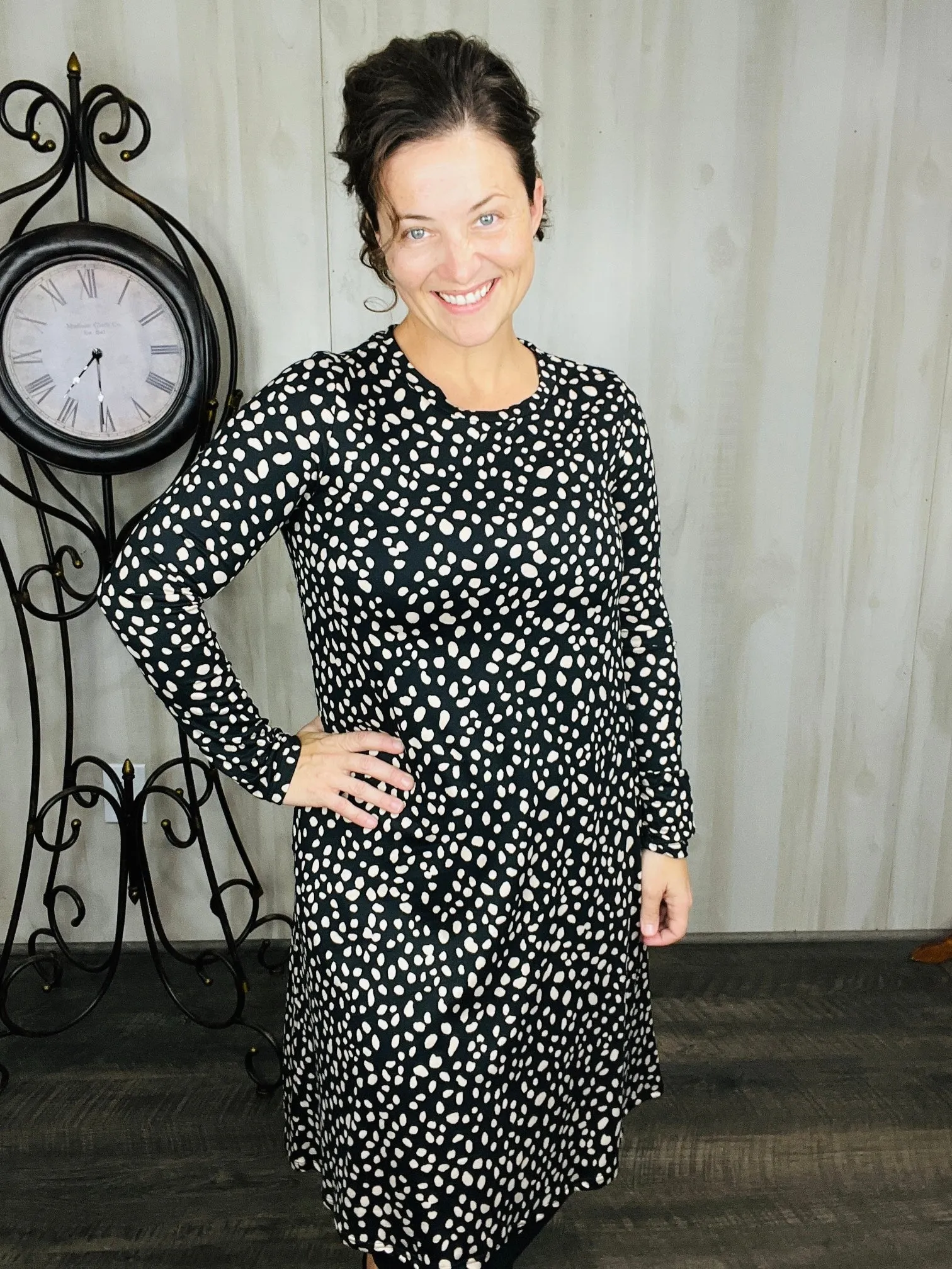 Shannon Black & Khaki Swing Dress/Tunic