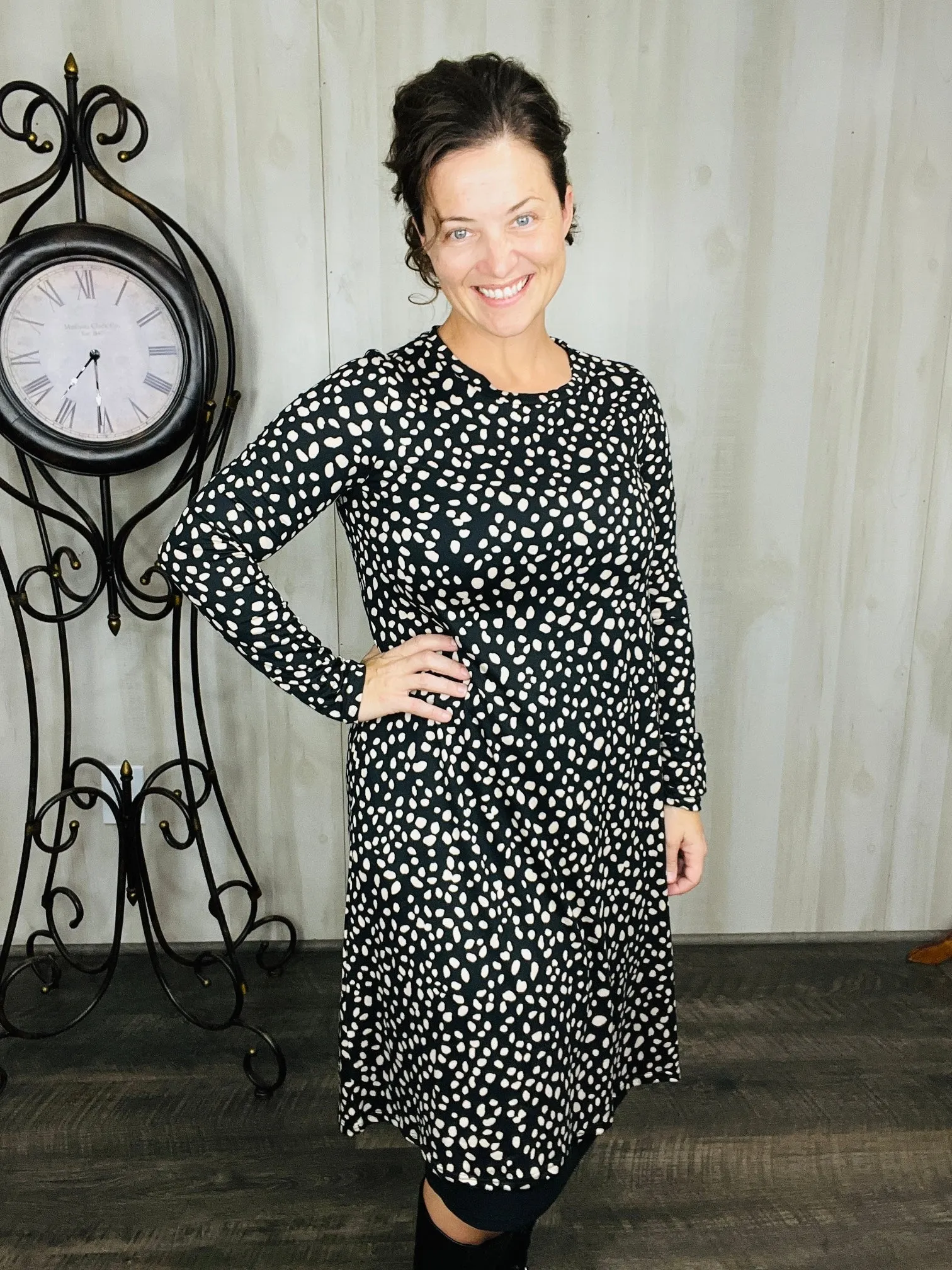 Shannon Black & Khaki Swing Dress/Tunic