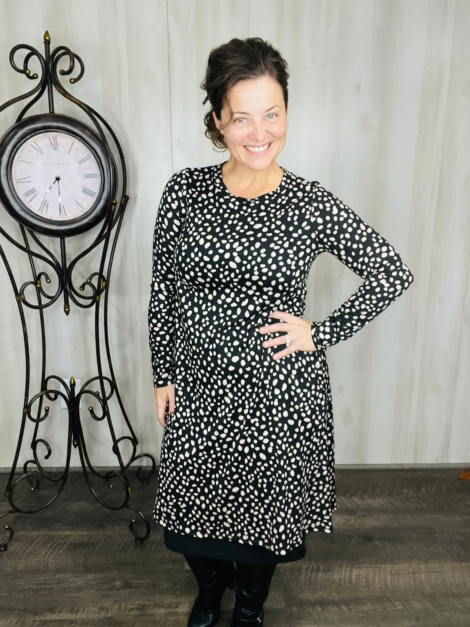 Shannon Black & Khaki Swing Dress/Tunic