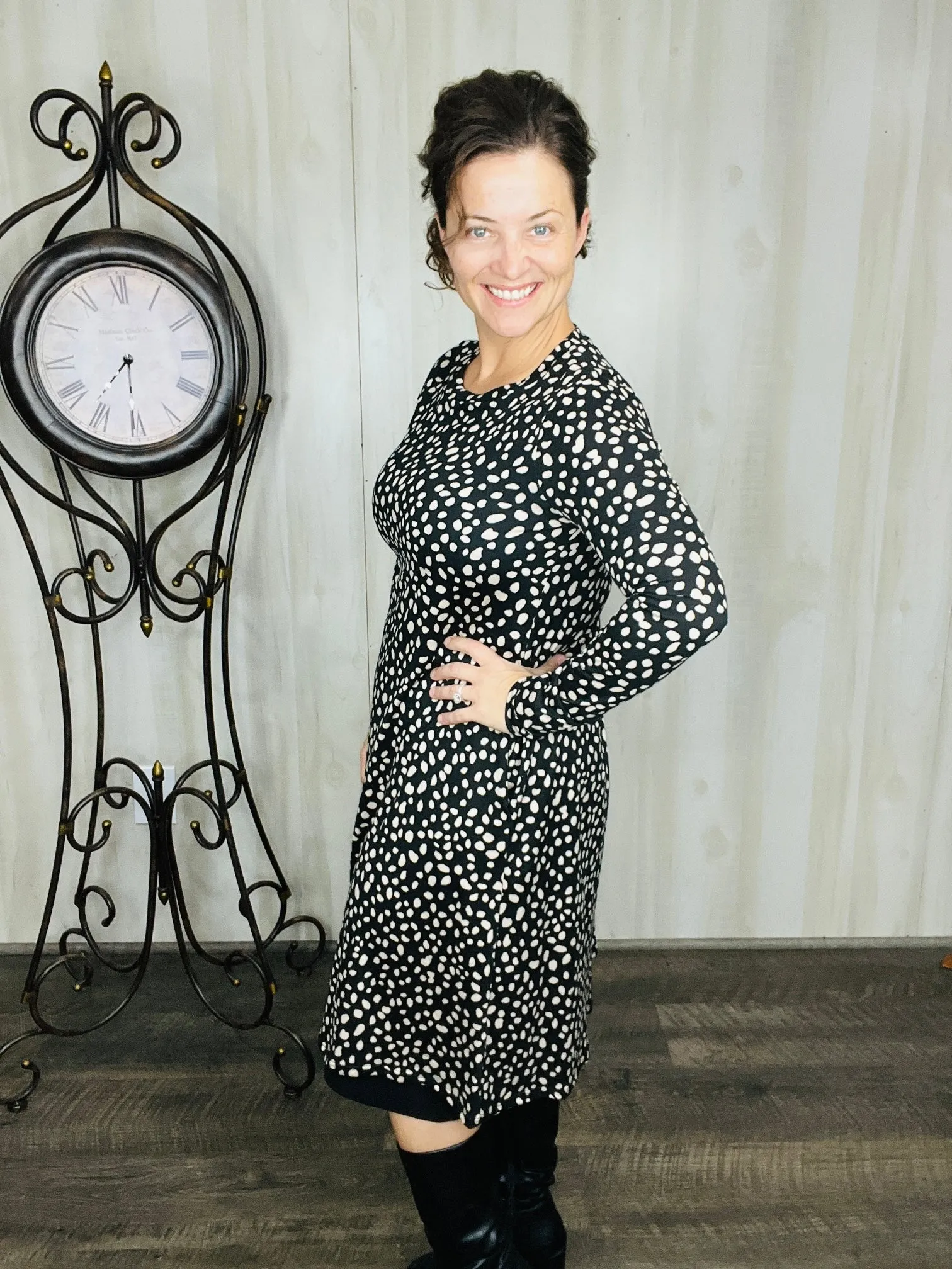 Shannon Black & Khaki Swing Dress/Tunic