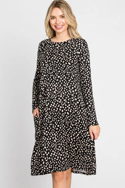 Shannon Black & Khaki Swing Dress/Tunic