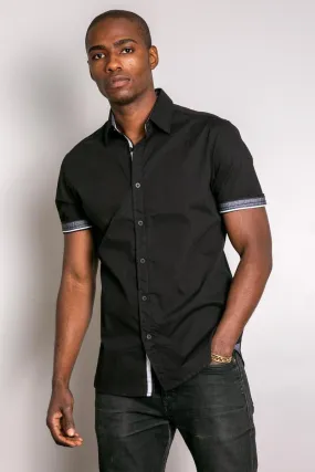 SHORT SLEEVE COTTON BUTTON UP SHIRT