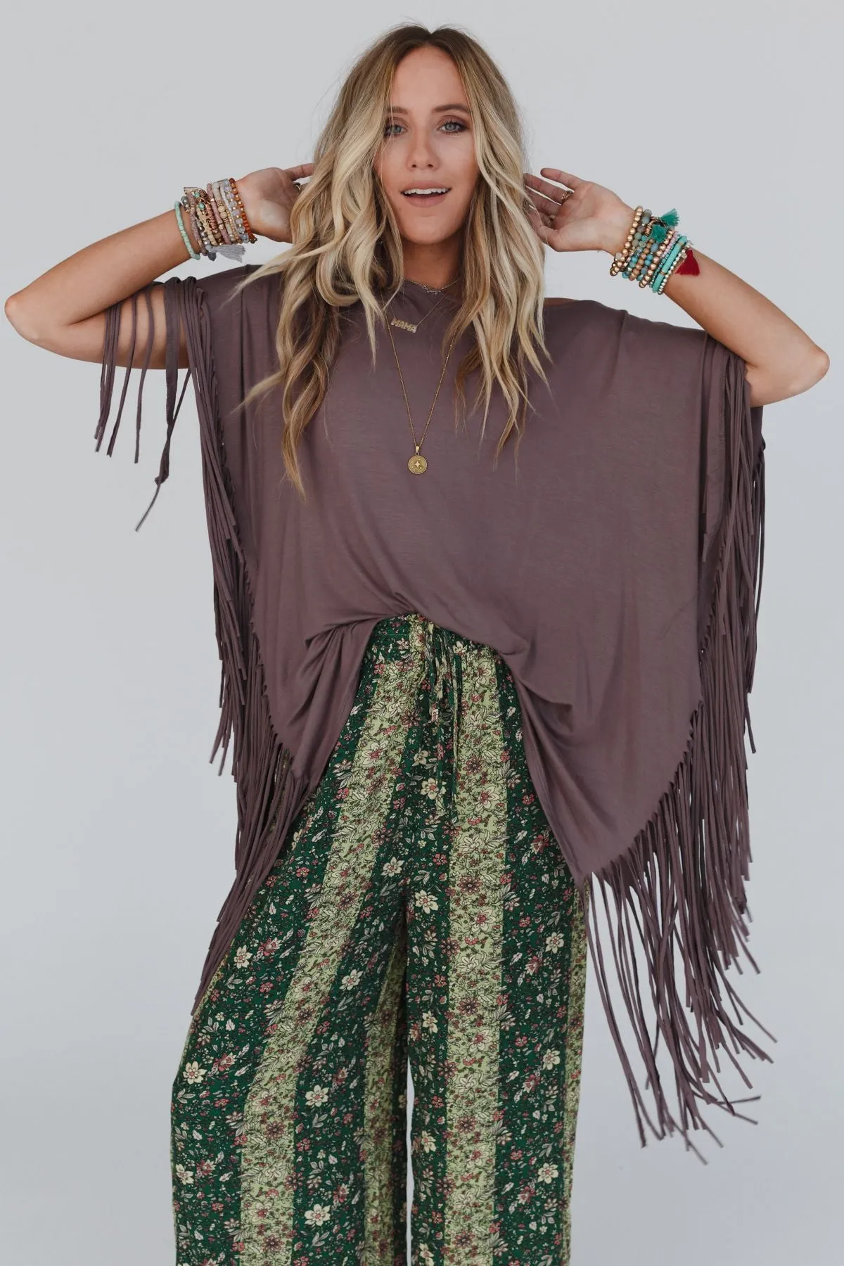 Showstopper Fringe Top - Mocha