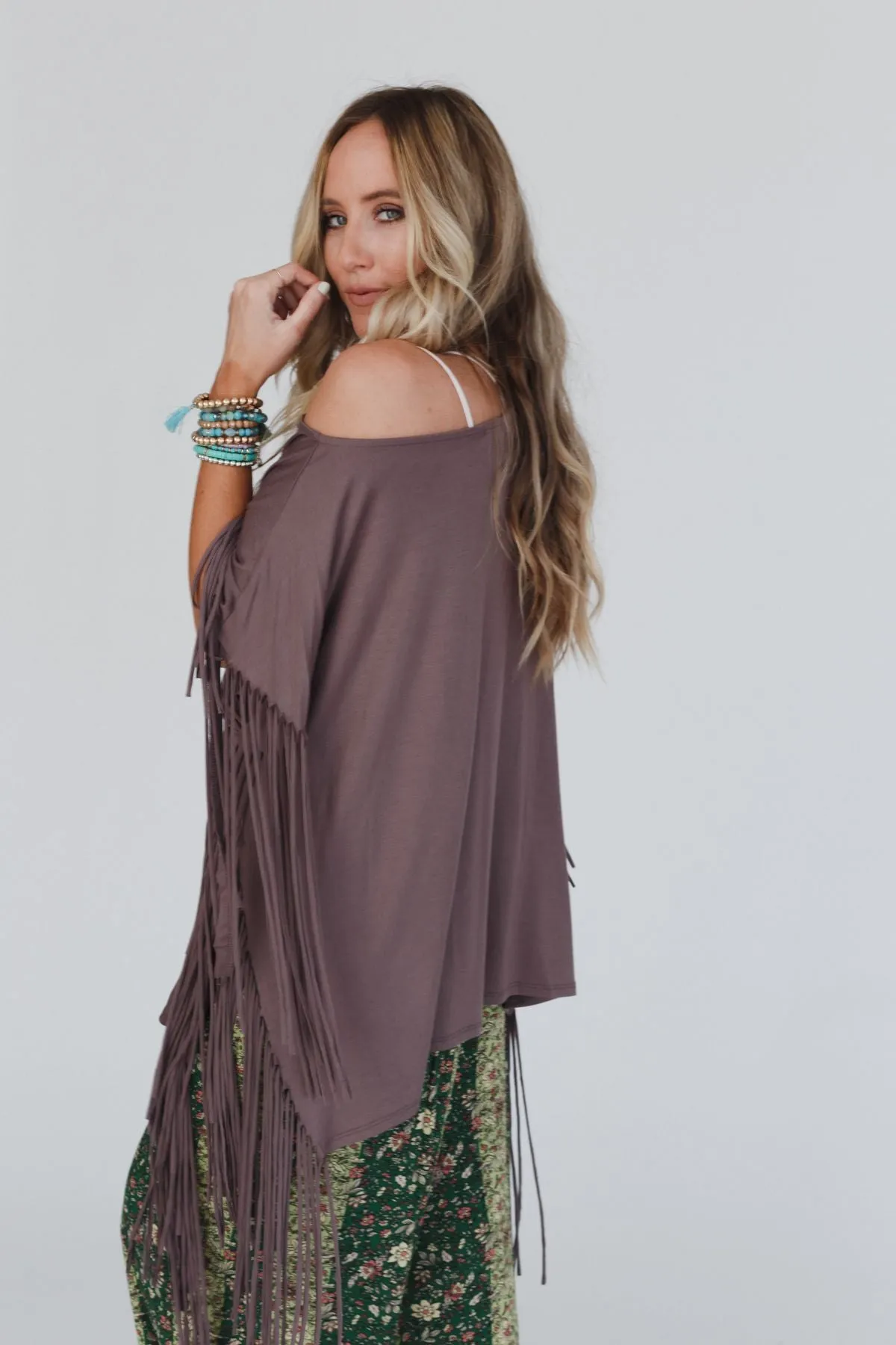 Showstopper Fringe Top - Mocha