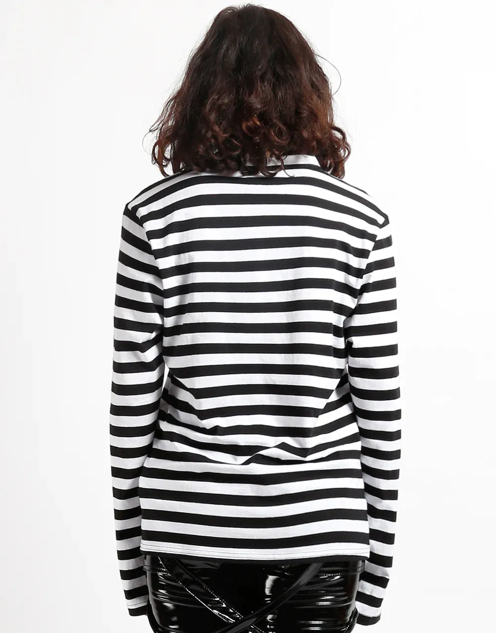 Skull Stripe Knit Top Blk/Wht