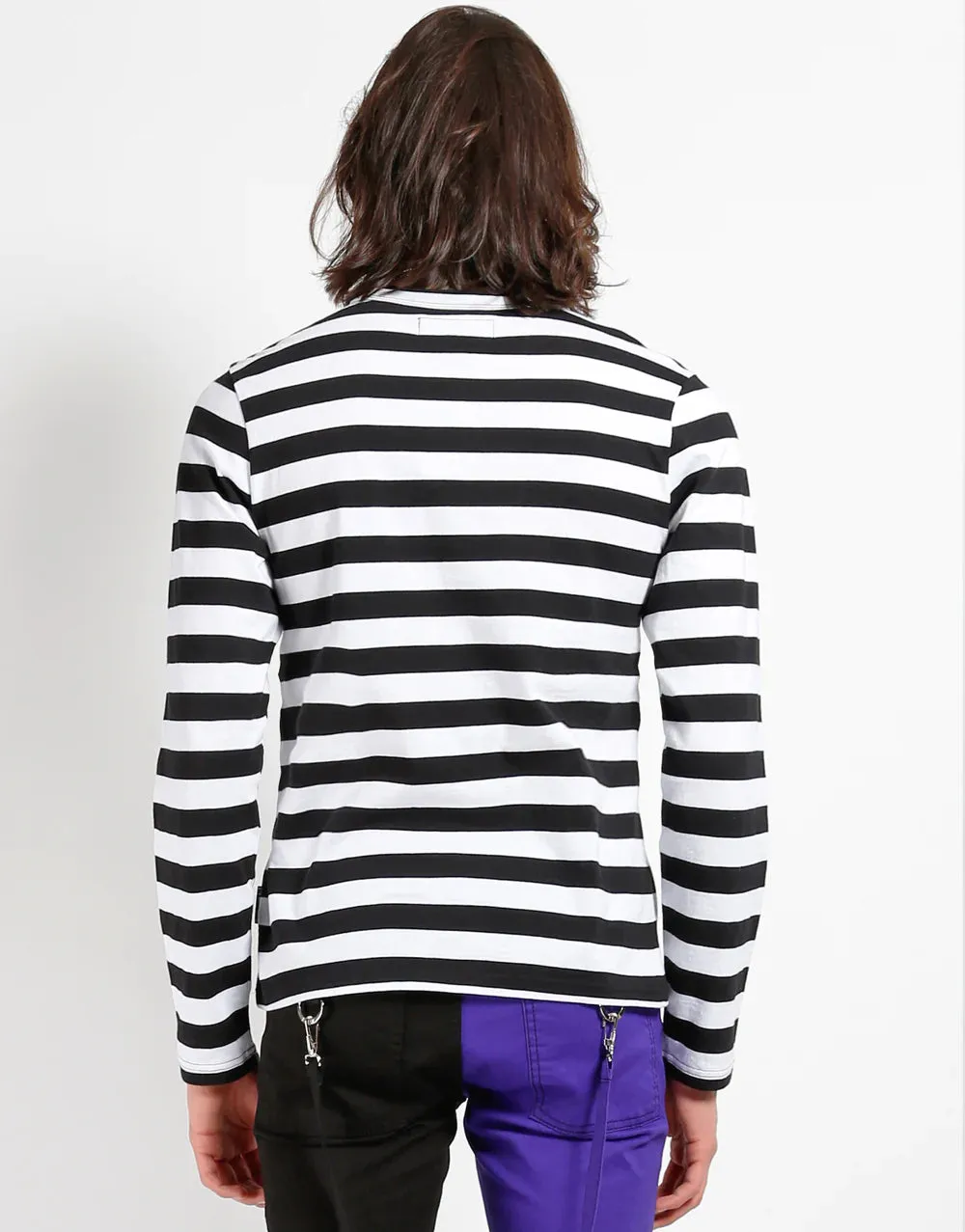 Skull Stripe Knit Top Blk/Wht