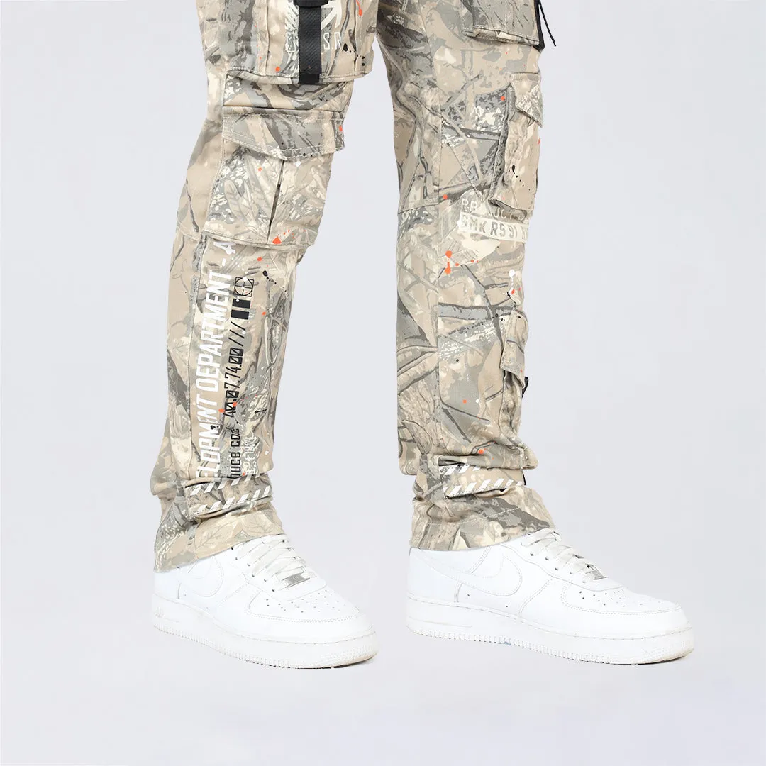 Slim Tapered Utility Twill Overalls - Khaki Hunting Camo