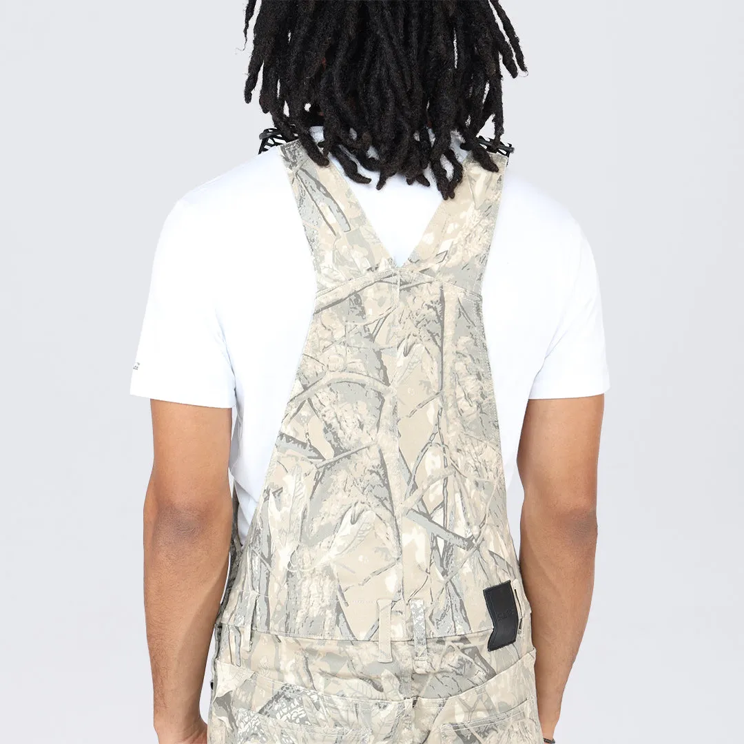 Slim Tapered Utility Twill Overalls - Khaki Hunting Camo