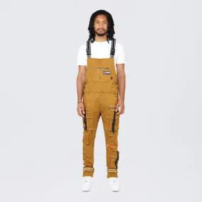 Slim Tapered Utility Twill Overalls - Wheat