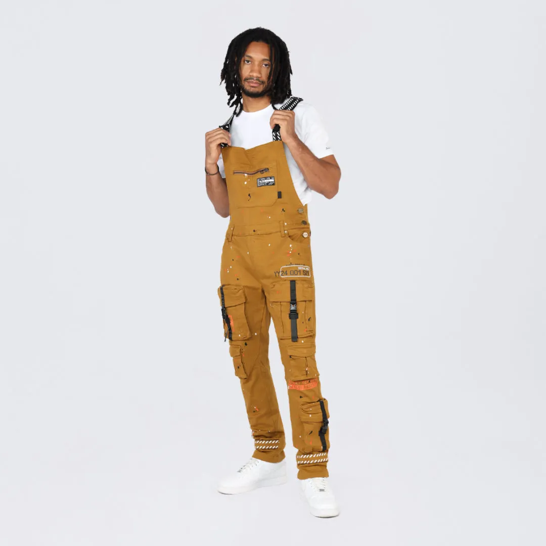 Slim Tapered Utility Twill Overalls - Wheat