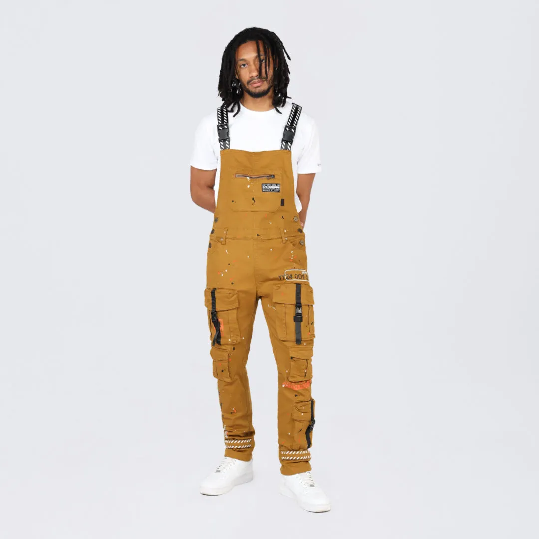 Slim Tapered Utility Twill Overalls - Wheat