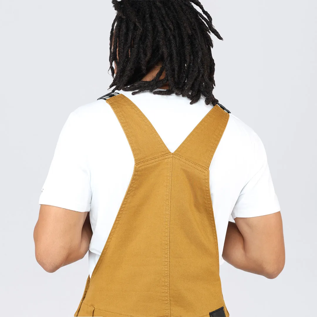 Slim Tapered Utility Twill Overalls - Wheat