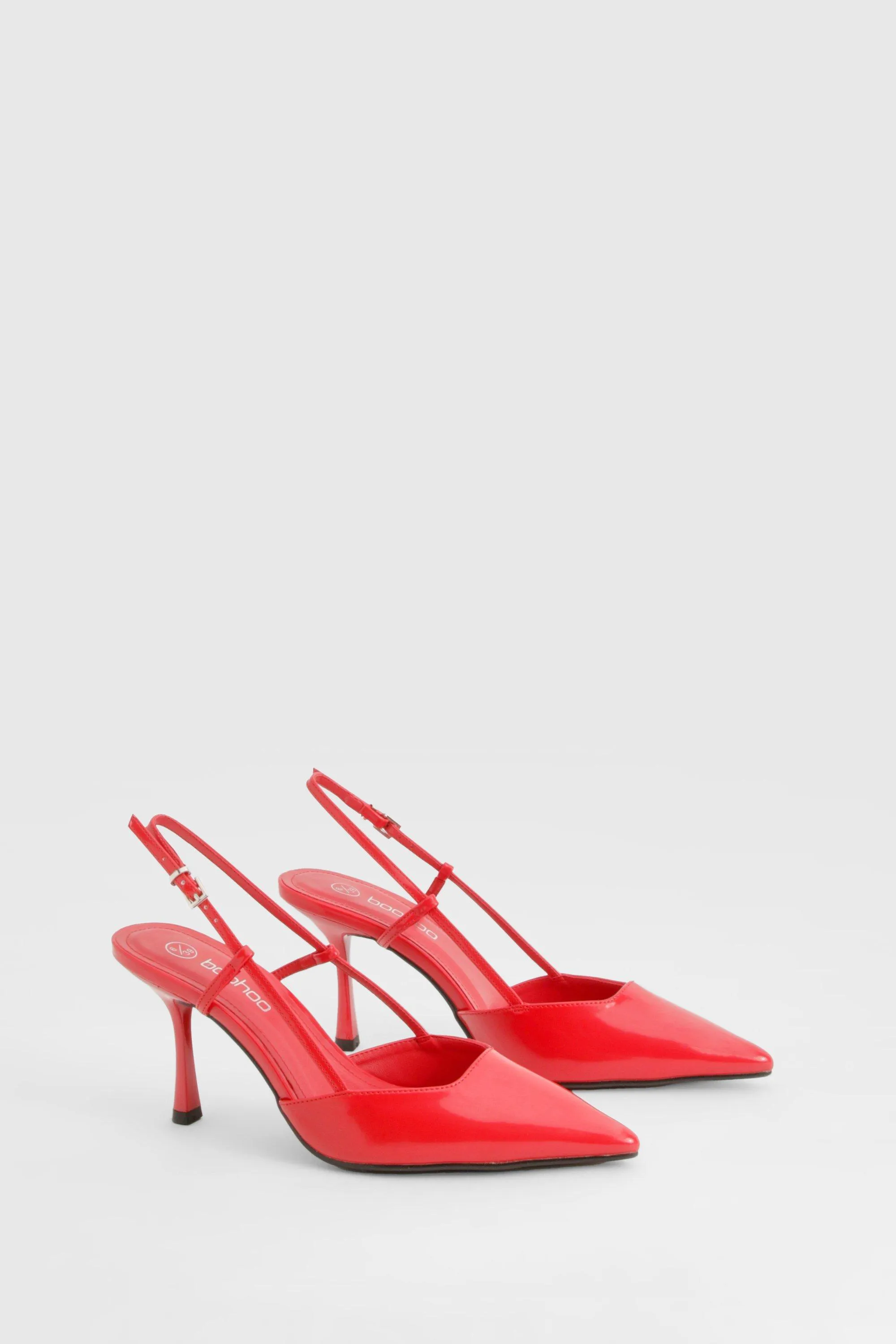 Slingback Box Pu Pointed Court Shoes