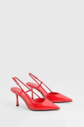 Slingback Box Pu Pointed Court Shoes