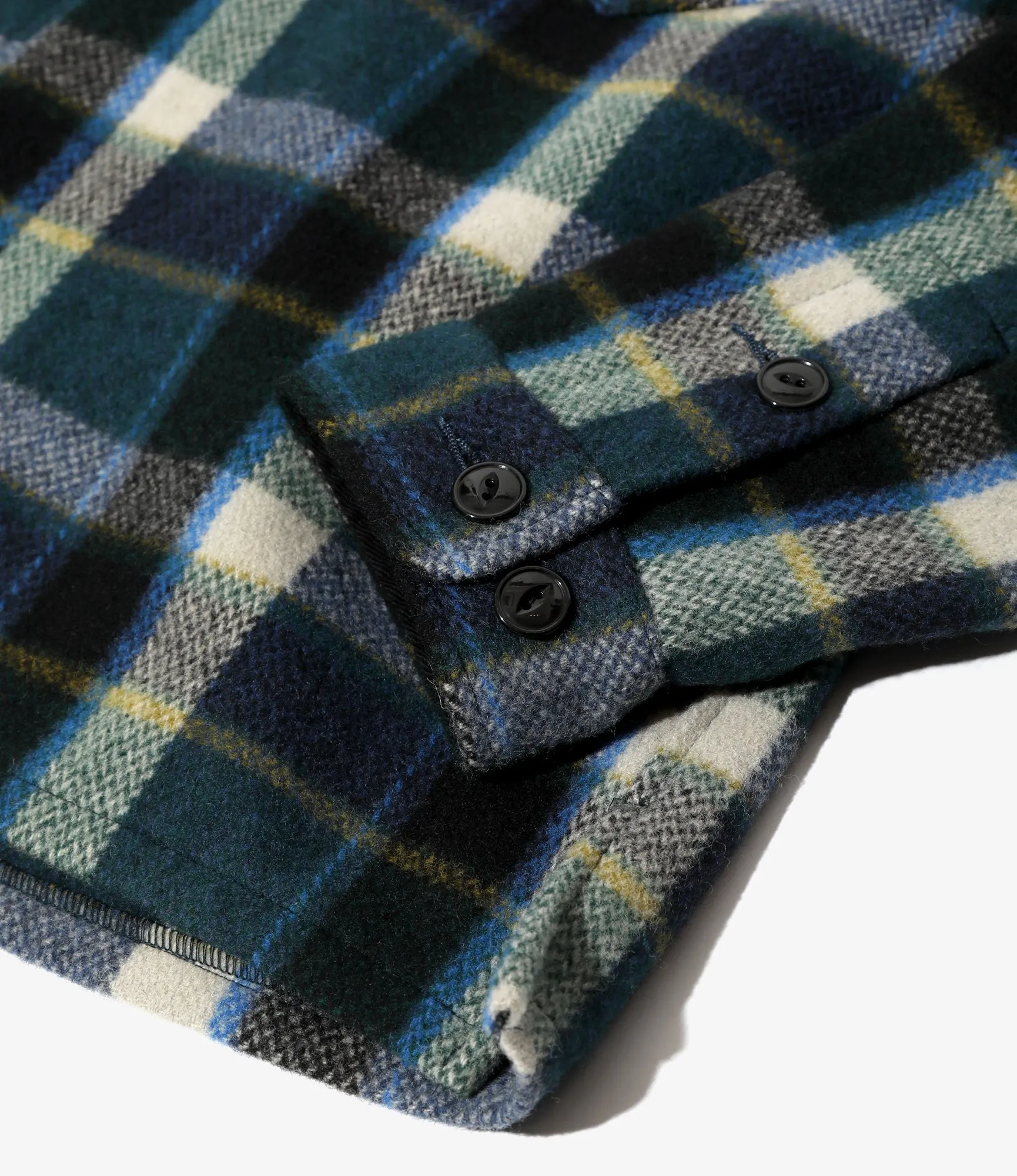 Smokey Shirt – Green Plaid Melton Wool