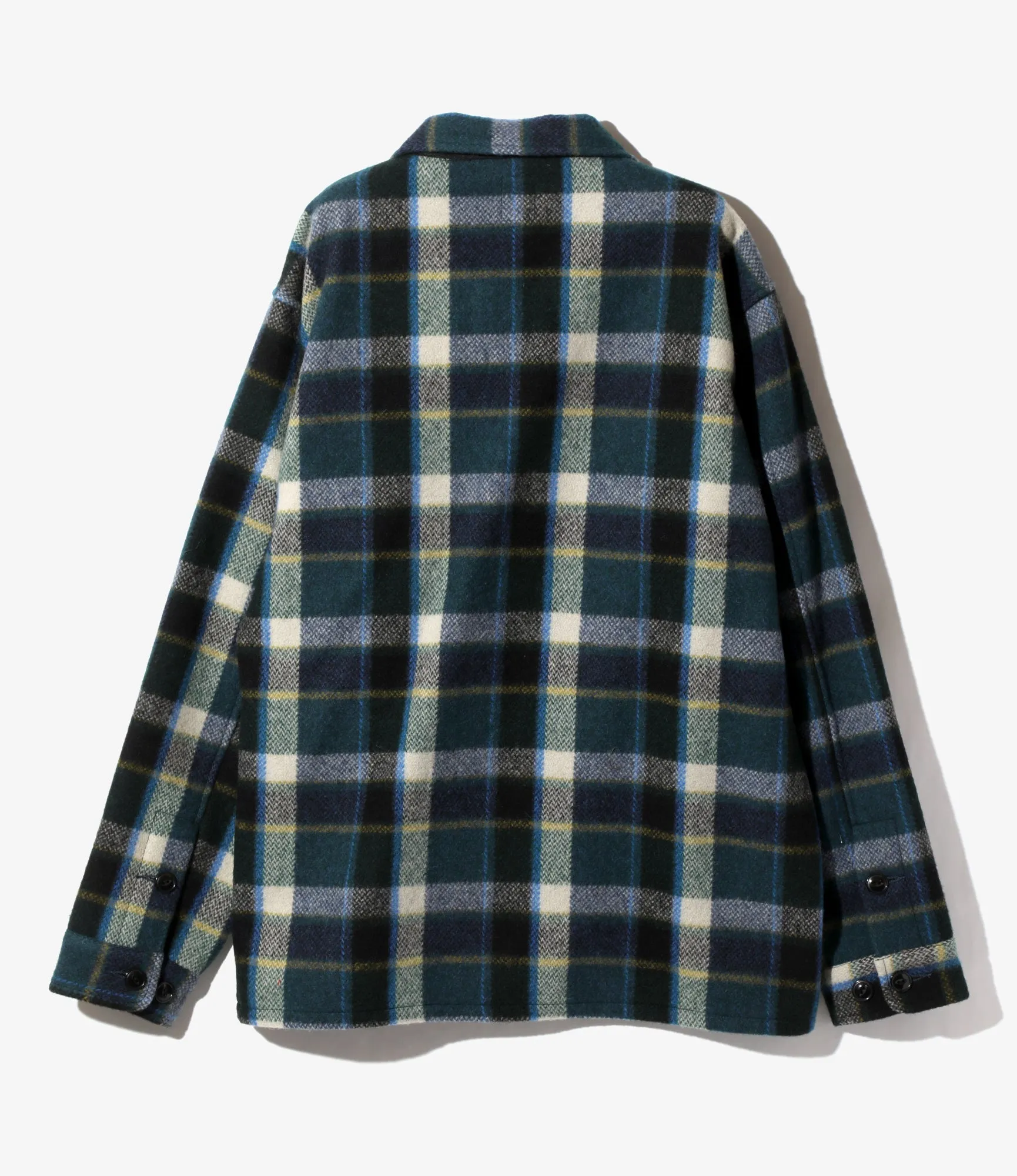 Smokey Shirt – Green Plaid Melton Wool