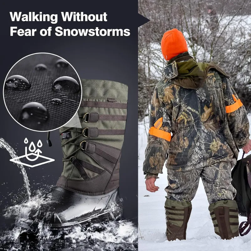 Snowleopard Men's Waterproof Snow Anti-slip Boots