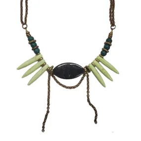 Spike Fringe Collar Necklace - Astrophyllite