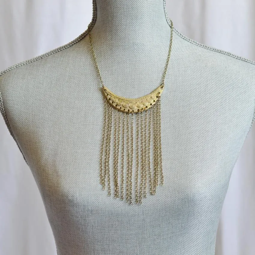 Statement Fringe Necklace | Recycled Brass