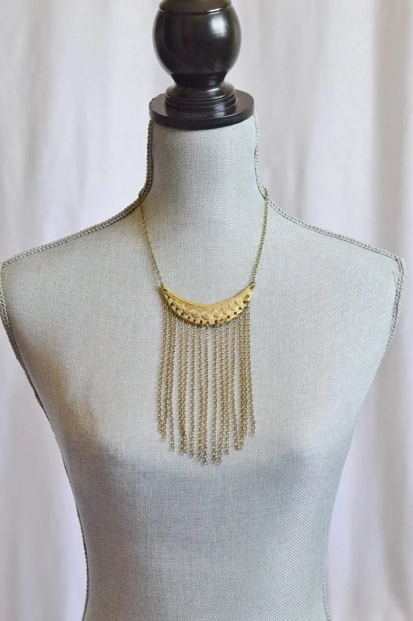 Statement Fringe Necklace | Recycled Brass