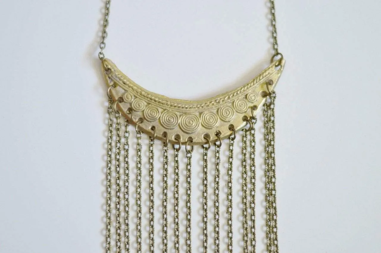 Statement Fringe Necklace | Recycled Brass