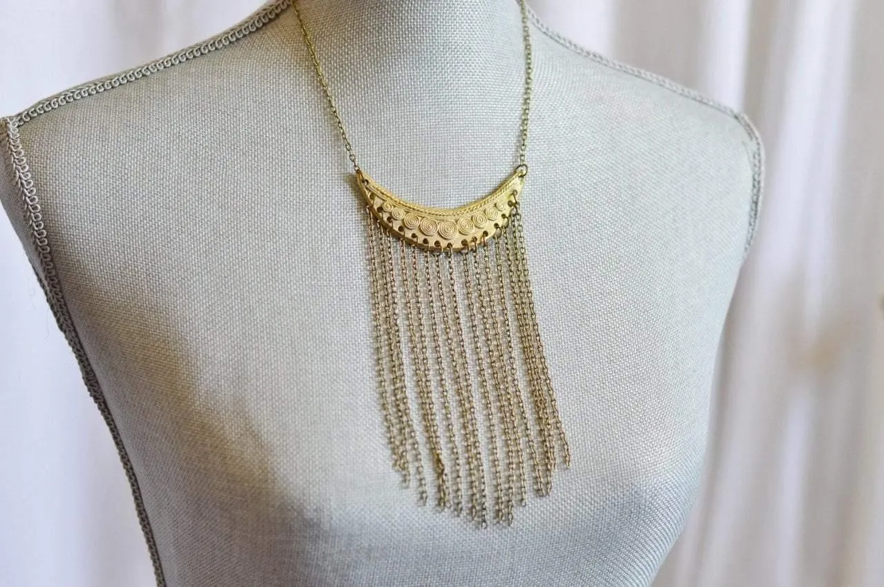 Statement Fringe Necklace | Recycled Brass