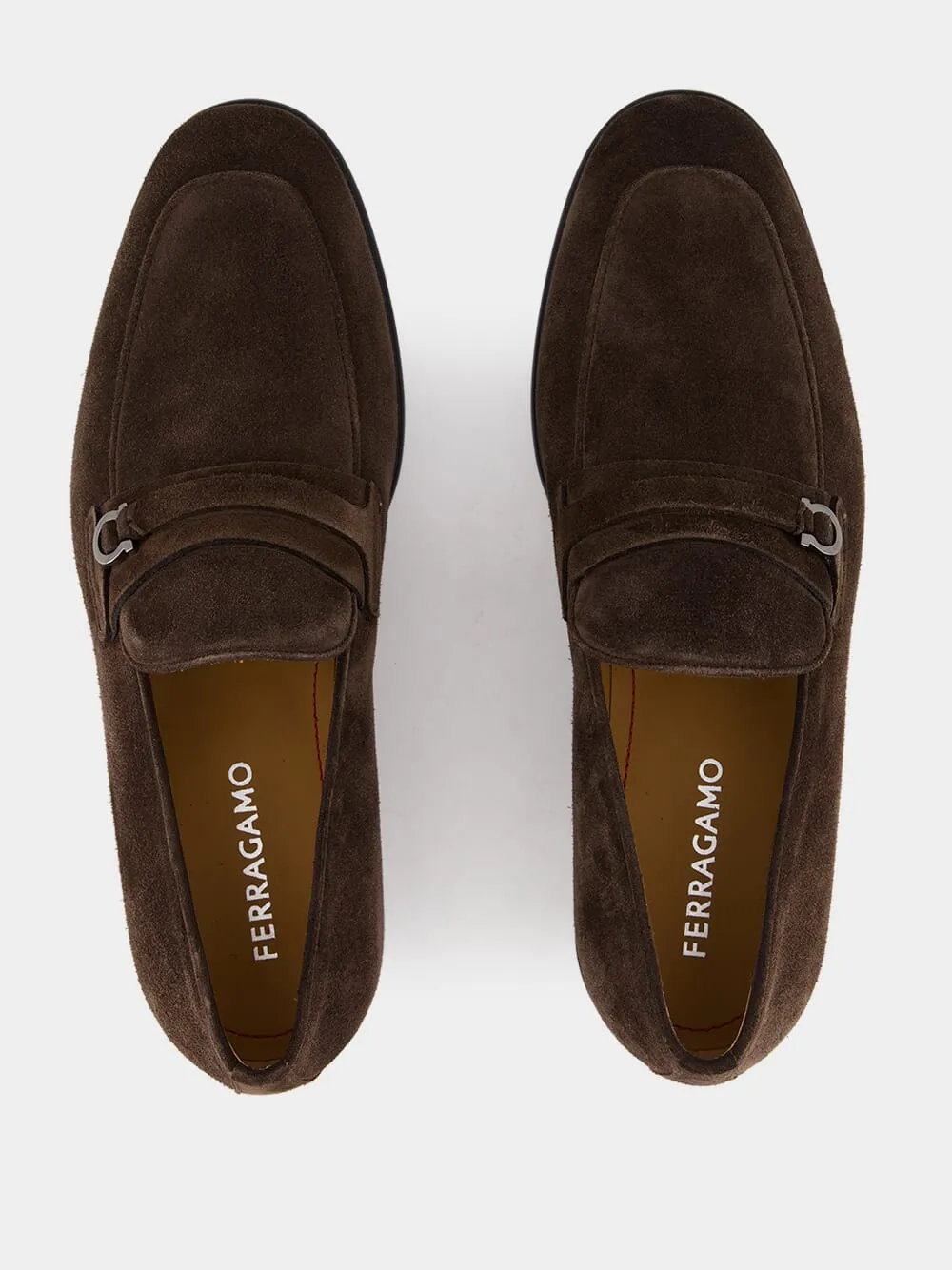 Suede Moccasin with Gancini ornament